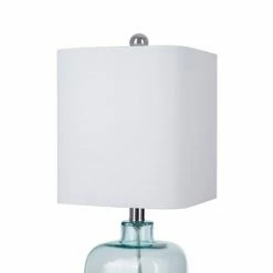 21" Coastal Glass Table Lamp Sea Foam (Includes LED Light Bulb) - Cresswell Lighting