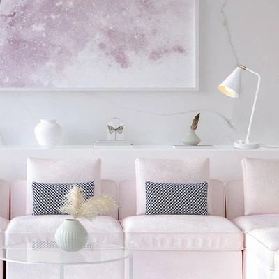 18" Emily Table Lamp with Shade - Globe Electric White 3 18" Emily Table Lamp with Shade - Globe Electric White - Image 3