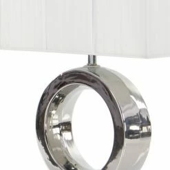 10" x 24" Large Electroplated Metallic Sculpture Ceramic Table Lamp with White/Silver - CosmoLiving by Cosmopolitan -Desk Lamps sales shop unnamed file 4462