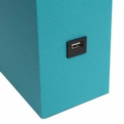 Leather Table Lamp and Fabric Shade Teal - Elegant Designs -Desk Lamps sales shop unnamed file 4469