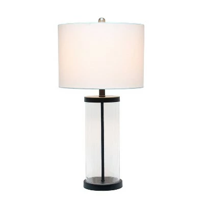 Entrapped Glass Table Lamp with Fabric Shade Black - Lalia Home 1 Entrapped Glass Table Lamp with Fabric Shade Black - Lalia Home