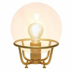 Old World Globe Glass Table Lamp Black/Gray - Lalia Home