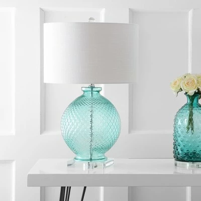 JONATHAN Y 26" Glass and Crystal Estelle Table Lamp (Includes LED Light Bulb) Blue - JONATHAN Y 2 JONATHAN Y 26" Glass and Crystal Estelle Table Lamp (Includes LED Light Bulb) Blue - JONATHAN Y - Image 2