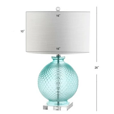 JONATHAN Y 26" Glass and Crystal Estelle Table Lamp (Includes LED Light Bulb) Blue - JONATHAN Y 3 JONATHAN Y 26" Glass and Crystal Estelle Table Lamp (Includes LED Light Bulb) Blue - JONATHAN Y - Image 3