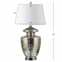 JONATHAN Y 31" Glass Hughes Table Lamp (Includes LED Light Bulb) Silver - JONATHAN Y -Desk Lamps sales shop unnamed file 4519