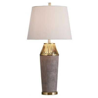 Ceramic Column with Slotted Top Table Lamp Gray - StyleCraft 1 Ceramic Column with Slotted Top Table Lamp Gray - StyleCraft