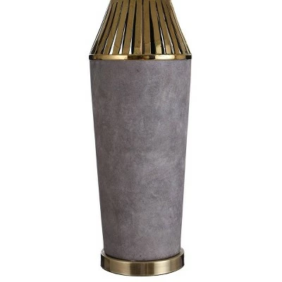Ceramic Column with Slotted Top Table Lamp Gray - StyleCraft 4 Ceramic Column with Slotted Top Table Lamp Gray - StyleCraft - Image 4