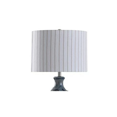 Bampton Embossed Shell Starfish Table Lamp with Rope Detail Drum Shade Blue - StyleCraft 1 Bampton Embossed Shell Starfish Table Lamp with Rope Detail Drum Shade Blue - StyleCraft