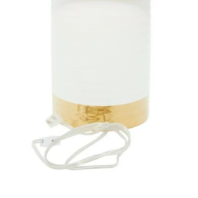 15" x 24" Large Contemporary Style Round Ceramic Table Lamp with Metallic Trim White/Gold - CosmoLiving by Cosmopolitan 7 15" x 24" Large Contemporary Style Round Ceramic Table Lamp with Metallic Trim White/Gold - CosmoLiving by Cosmopolitan - Image 7