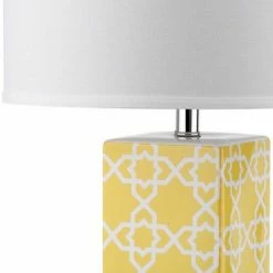 (Set of 2) 27" Quatrefoil Table Lamp Yellow (Includes CFL Light Bulb) - Safavieh 5 (Set of 2) 27" Quatrefoil Table Lamp Yellow (Includes CFL Light Bulb) - Safavieh -Desk Lamps sales shop unnamed file 4545