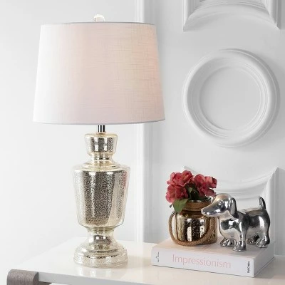 JONATHAN Y 26.5" Glass Olivia Table Lamp (Includes LED Light Bulb) Silver - JONATHAN Y 1 JONATHAN Y 26.5" Glass Olivia Table Lamp (Includes LED Light Bulb) Silver - JONATHAN Y