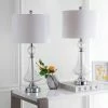 Set of 2 Mercury Crackle Glass Table Lamp (Includes LED Light Bulb) Clear - Safavieh