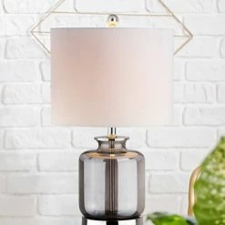 JONATHAN Y 22" Glass Marsh Table Lamp (Includes LED Light Bulb) Gray - JONATHAN Y -Desk Lamps sales shop unnamed file 4597