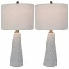 26" Set of Two Jameson Textured Ceramic Table Lamp White - Decor Therapy