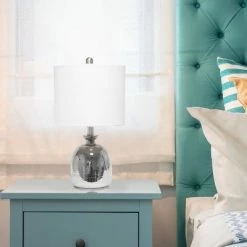 Glass Hammered Jar Table Lamp with Linen Shade White - Lalia Home -Desk Lamps sales shop unnamed file 4620