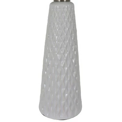 26" Set of Two Jameson Textured Ceramic Table Lamp White - Decor Therapy 2 26" Set of Two Jameson Textured Ceramic Table Lamp White - Decor Therapy - Image 2