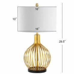 JONATHAN Y 29.5" Metal Baird Table Lamp (Includes LED Light Bulb) Gold - JONATHAN Y -Desk Lamps sales shop unnamed file 4638