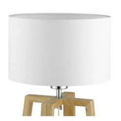 1-Light Chietino Table Lamp with Fabric Shade Natural/White - EGLO