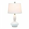Glass Dollop Table Lamp with Fabric Shade White - Lalia Home