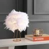 JONATHAN Y 16" Metal Stork Feather Table Lamp (Includes LED Light Bulb) White - JONATHAN Y