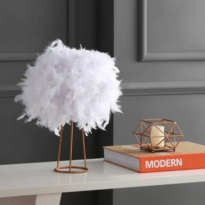 JONATHAN Y 16" Metal Stork Feather Table Lamp (Includes LED Light Bulb) White - JONATHAN Y 2 JONATHAN Y 16" Metal Stork Feather Table Lamp (Includes LED Light Bulb) White - JONATHAN Y - Image 2