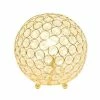 8" Crystal Ball Sequin Table Lamp Gold - Elegant Designs