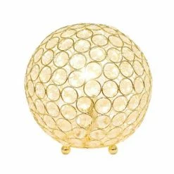 8" Crystal Ball Sequin Table Lamp Gold - Elegant Designs