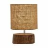 Olivia & May 14" Mahogany Wood Log Table Lamp with Jute Oval Shade Natural - Olivia & May