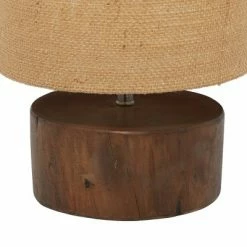 Olivia & May 14" Mahogany Wood Log Table Lamp with Jute Oval Shade Natural - Olivia & May -Desk Lamps sales shop unnamed file 4717