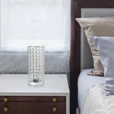 Elipse Crystal Bedside Nightstand Cylindrical Uplight Table Lamp Chrome - Elegant Designs 4 Elipse Crystal Bedside Nightstand Cylindrical Uplight Table Lamp Chrome - Elegant Designs - Image 4