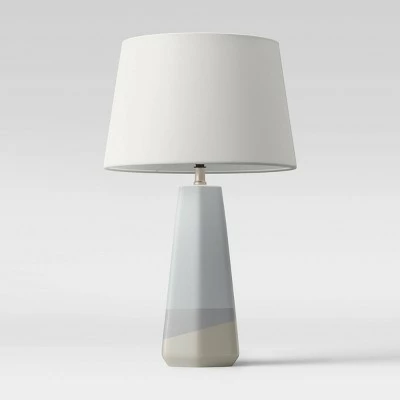 Dipped Ceramic Lamp Blue with Linen Shade - Threshold™ Blue/gray 2 Dipped Ceramic Lamp Blue with Linen Shade - Threshold™ Blue/gray - Image 2