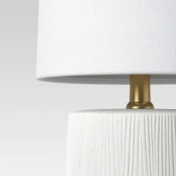 Textural Ceramic Mini Cylinder Shaped Table Lamp - Threshold™ Light Brown -Desk Lamps sales shop unnamed file 4789