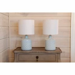 Set of 2 Della Ceramic LED Table Lamps (Includes Energy Efficient Light Bulb) - Decor Therapy White -Desk Lamps sales shop unnamed file 4810