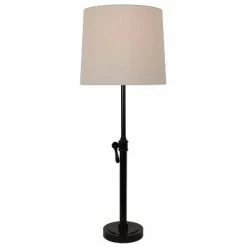 32" Henry Adjustable Table Lamp (Includes LED Light Bulb) Bronze - Decor Therapy
