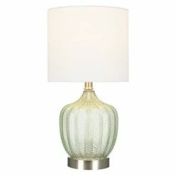18" Glass Accent Lamp Green - Cresswell Lighting
