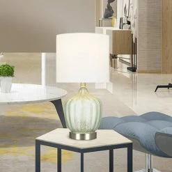 18" Glass Accent Lamp Green - Cresswell Lighting -Desk Lamps sales shop unnamed file 4841