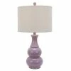 15" x 14" Harper Ceramic Table Lamp Purple (Includes CFL Light Bulb) - Decor Therapy