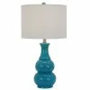 24" Harper Ceramic Desk Lamp Teal - Decor Therapy