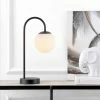 JONATHAN Y 18.25" Iron and Glass Arco Minimalist Mid Century Globe Table Lamp (Includes LED Light Bulb) Black - Jonathan Y