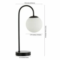 JONATHAN Y 18.25" Iron and Glass Arco Minimalist Mid Century Globe Table Lamp (Includes LED Light Bulb) Black - Jonathan Y -Desk Lamps sales shop unnamed file 4873