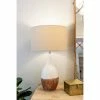 (Set of 2) Two-Tone Ceramic Table Lamp with Linen Shade Each one will Vary - 3R Studios