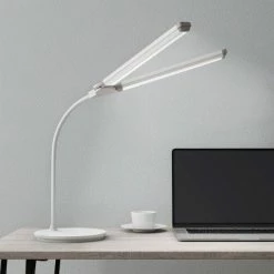 Trademark Global Foldable Lamp-Dual Light Bar with Dimming (Includes LED Light Bulb)