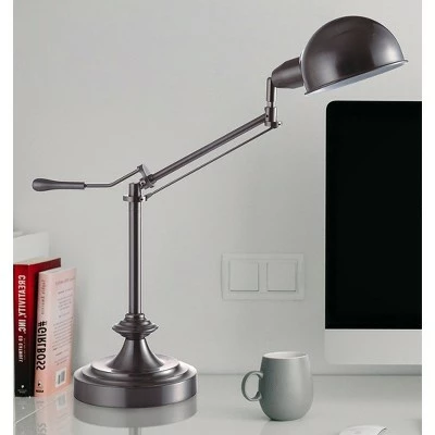 24.5" Traditional Modern Metal Desk/Desk/Study Lamp Silver - Ore International 2 24.5" Traditional Modern Metal Desk/Desk/Study Lamp Silver - Ore International - Image 2
