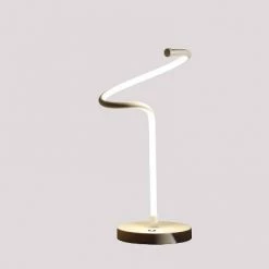 18" Modern Metal Spiral Table Lamp (Includes LED Light Bulb) White - Ore International