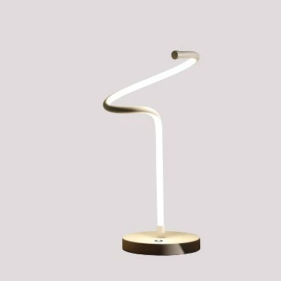 18" Modern Metal Spiral Table Lamp (Includes LED Light Bulb) White - Ore International 1 18" Modern Metal Spiral Table Lamp (Includes LED Light Bulb) White - Ore International