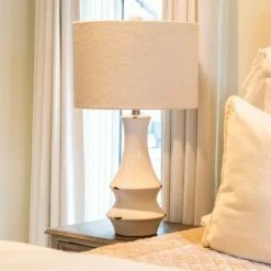 30" Ceramic Callie Table Lamp White - Decor Therapy 16 30" Ceramic Callie Table Lamp White - Decor Therapy -Desk Lamps sales shop unnamed file 4941