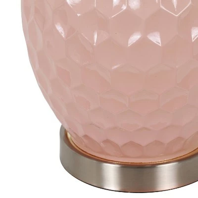 23" (Set of 2) Fletcher Glass Genie Table Lamps Pink (Includes LED Light Bulb) - Decor Therapy 2 23" (Set of 2) Fletcher Glass Genie Table Lamps Pink (Includes LED Light Bulb) - Decor Therapy - Image 2
