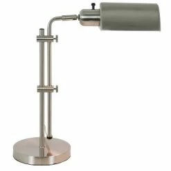 13" Adjustable Pharmacy Table Lamp Brushed Steel - Decor Therapy