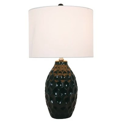 24.5" Ceramic Tamara Faceted Table Lamp Emerald Green - Decor Therapy 1 24.5" Ceramic Tamara Faceted Table Lamp Emerald Green - Decor Therapy