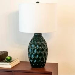 24.5" Ceramic Tamara Faceted Table Lamp Emerald Green - Decor Therapy 14 24.5" Ceramic Tamara Faceted Table Lamp Emerald Green - Decor Therapy -Desk Lamps sales shop unnamed file 4962